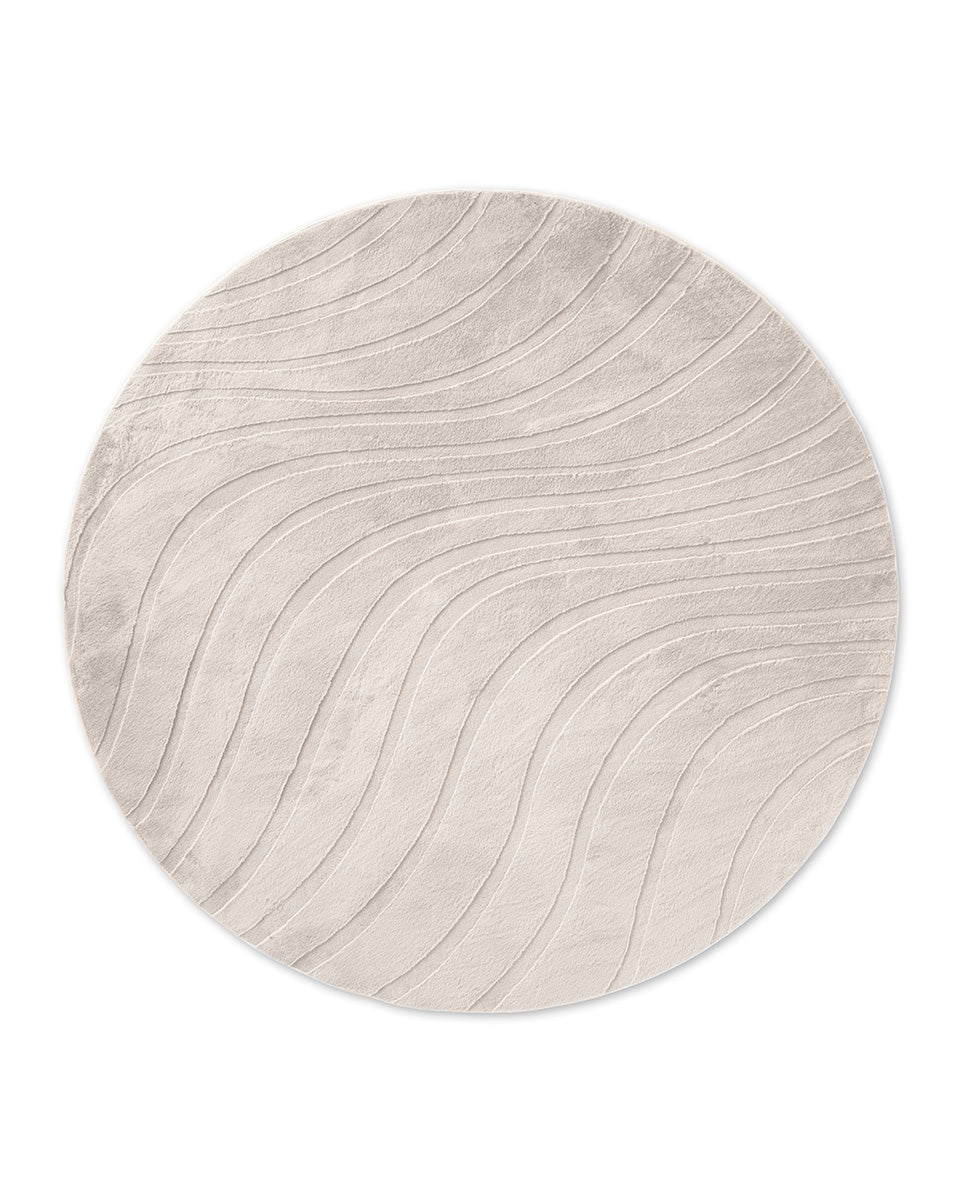 Rond Japandi Vloerkleed - Ovara Maris Beige