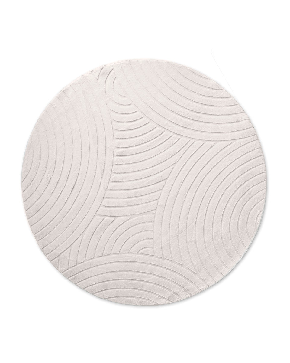 Rond Japandi Vloerkleed - Ovara Zenith Beige