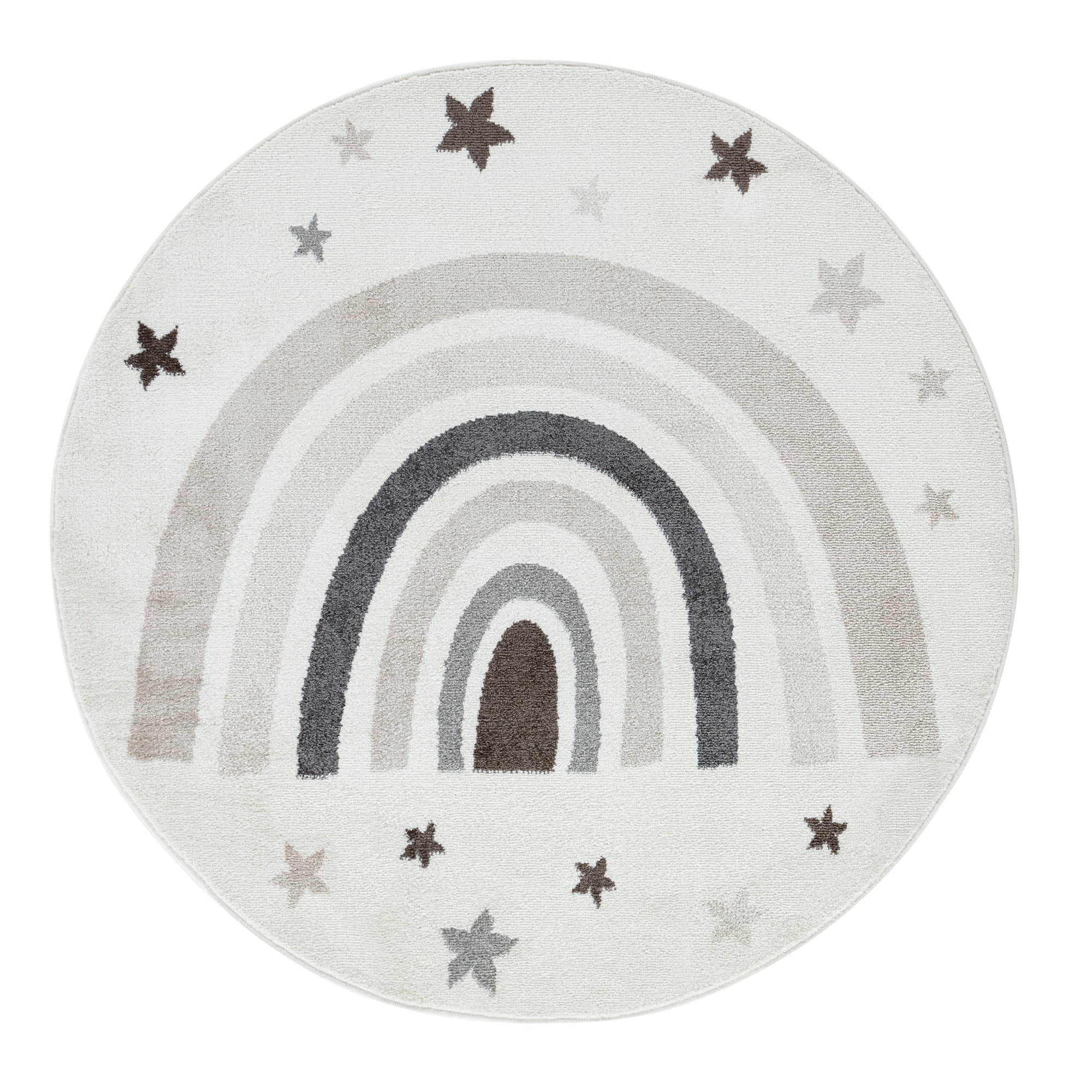 Kinder Vloerkleed - Rond Rainbow Wit