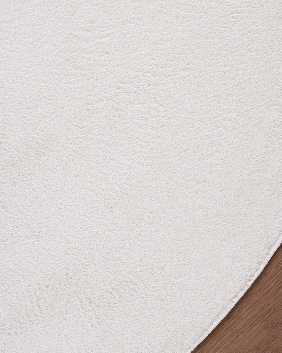 Rond Japandi Vloerkleed - Ovara Plano Ivory