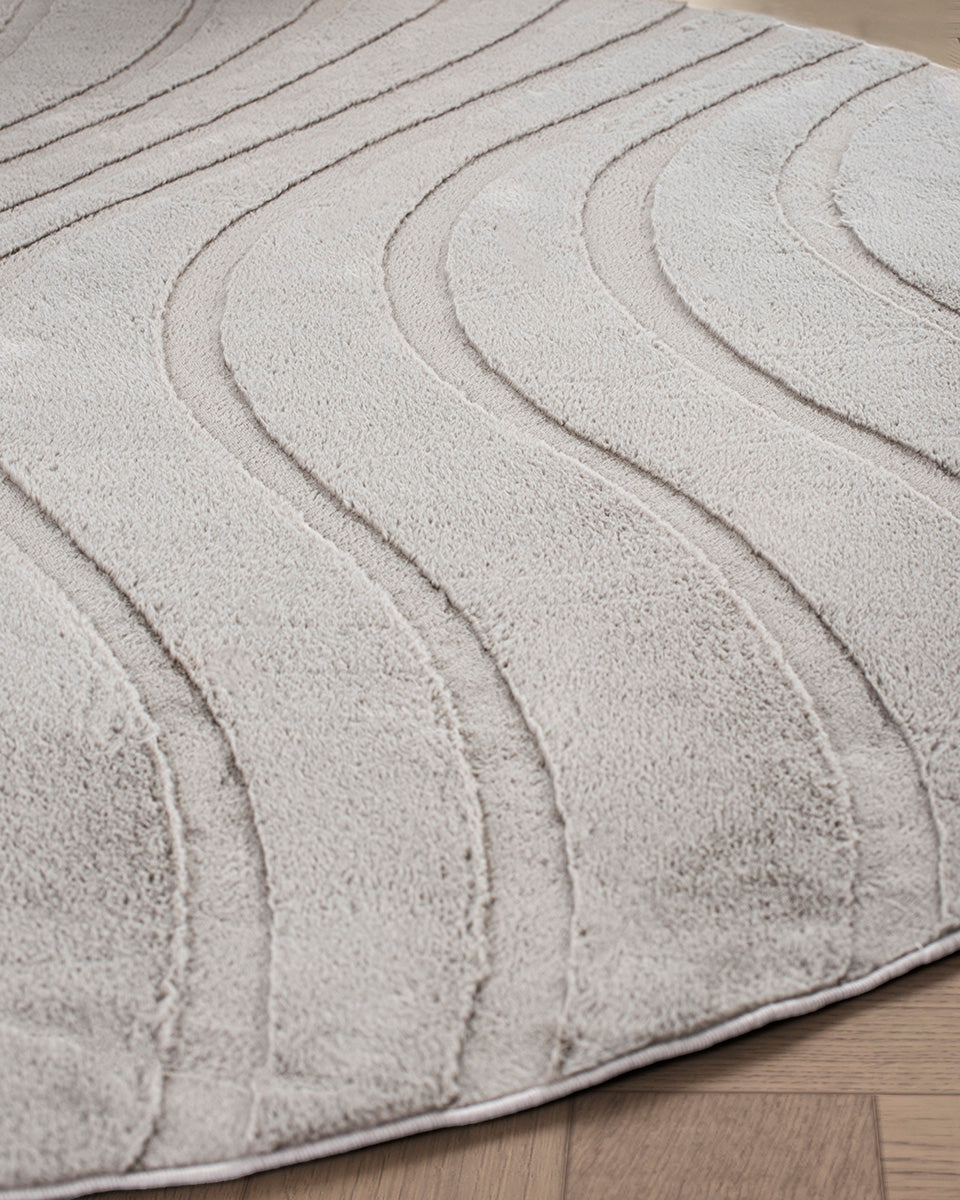 Rond Japandi Vloerkleed - Ovara Maris Taupe