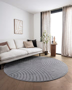 Rond Japandi Vloerkleed - Ovara Zenith Grijs