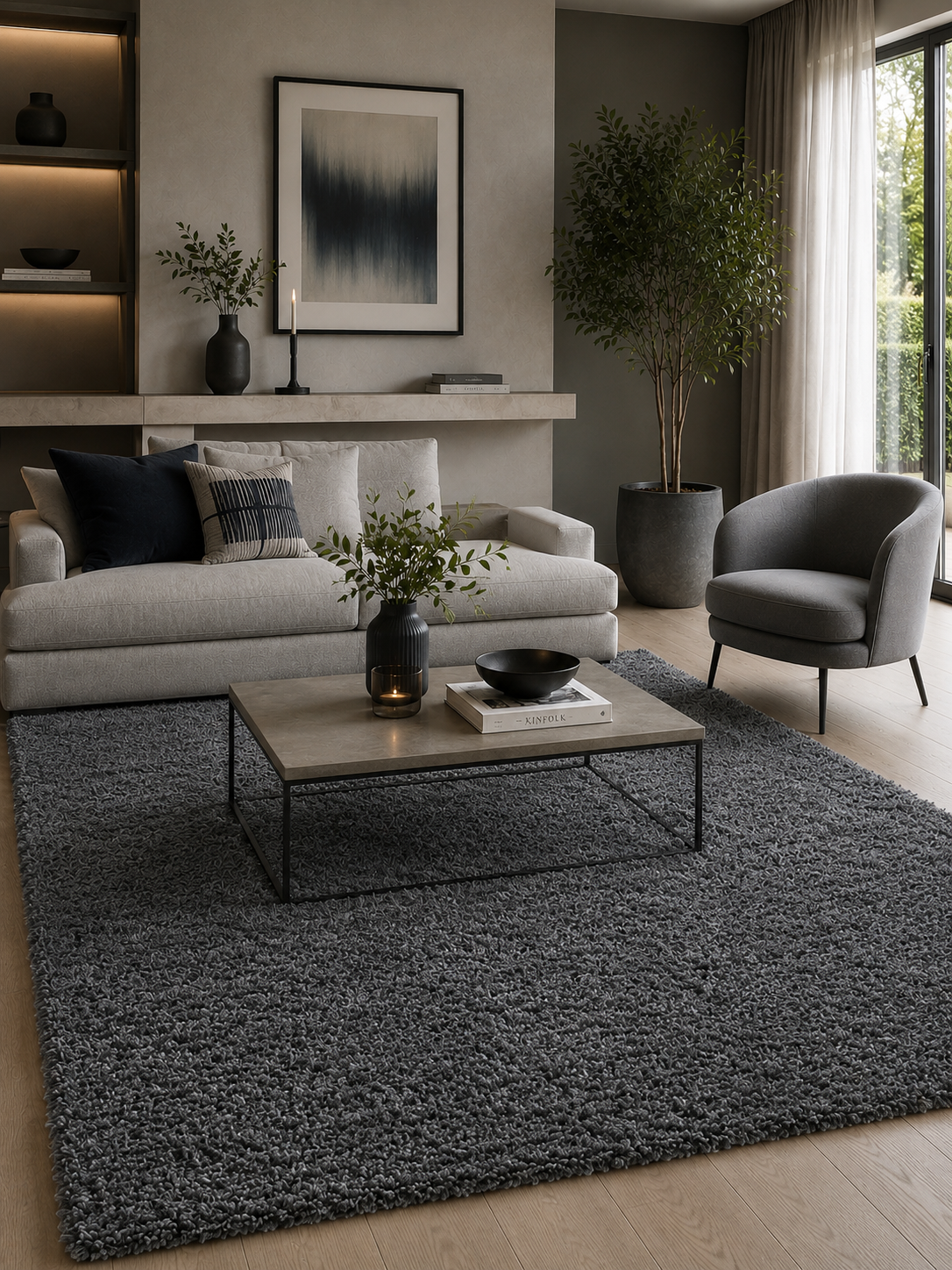 Shaggy Hoogpolig Vloerkleed - LIFE 1500 GREY