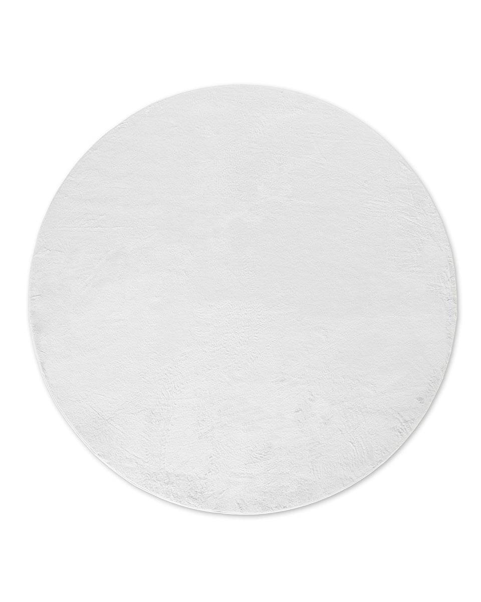 Rond Japandi Vloerkleed - Ovara Plano Gebroken Wit