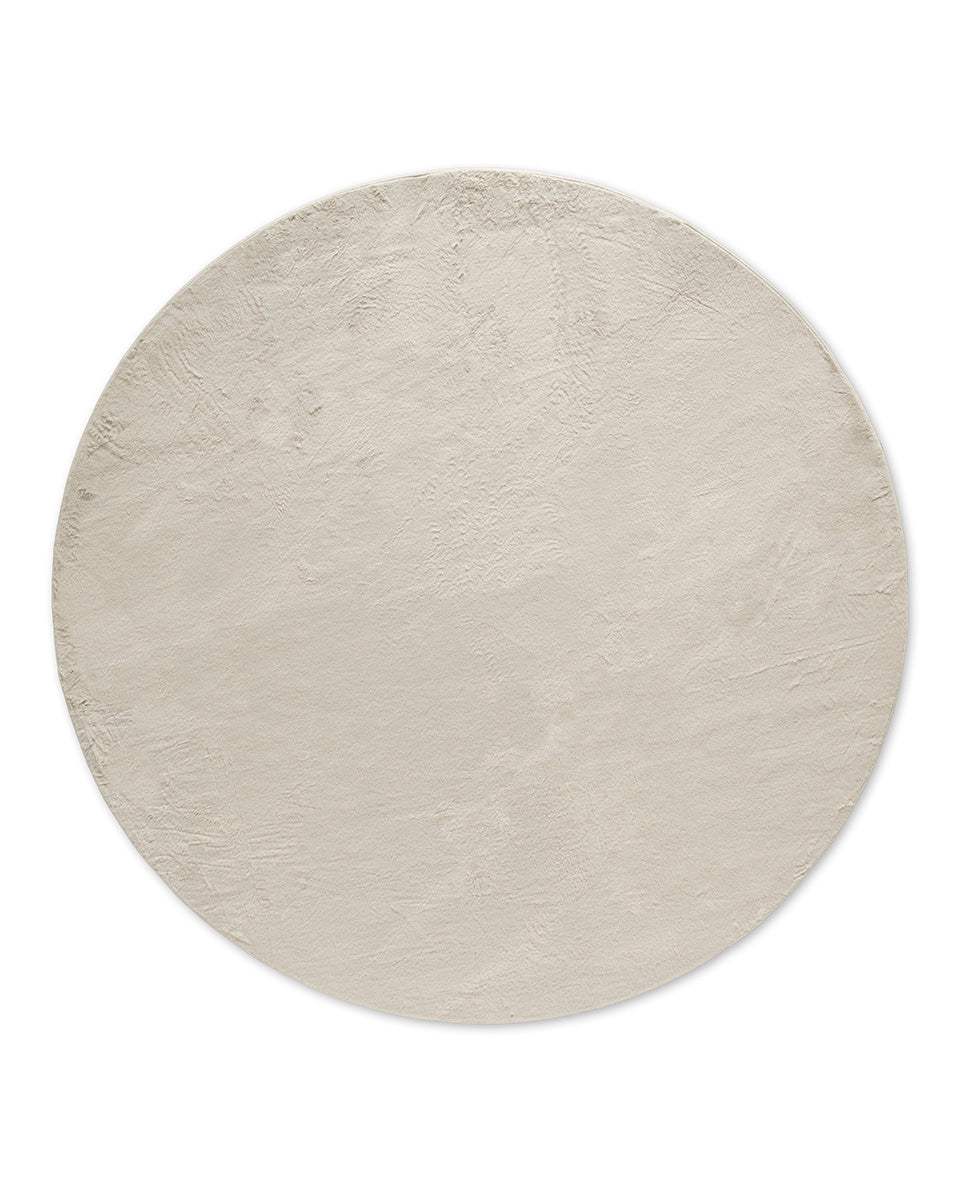 Rond Japandi Vloerkleed - Ovara Plano Beige
