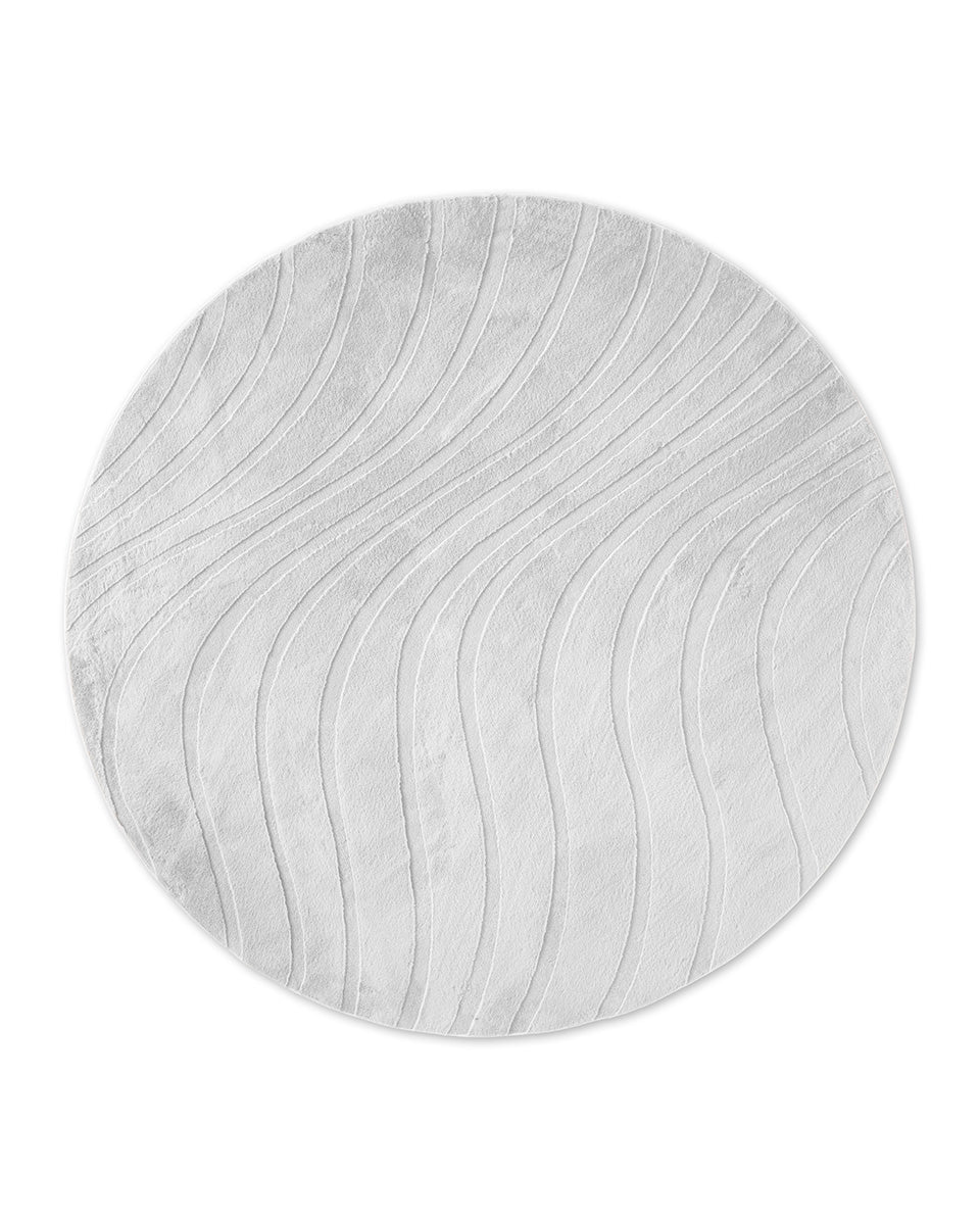 Rond Japandi Vloerkleed - Ovara Maris Gebroken Wit