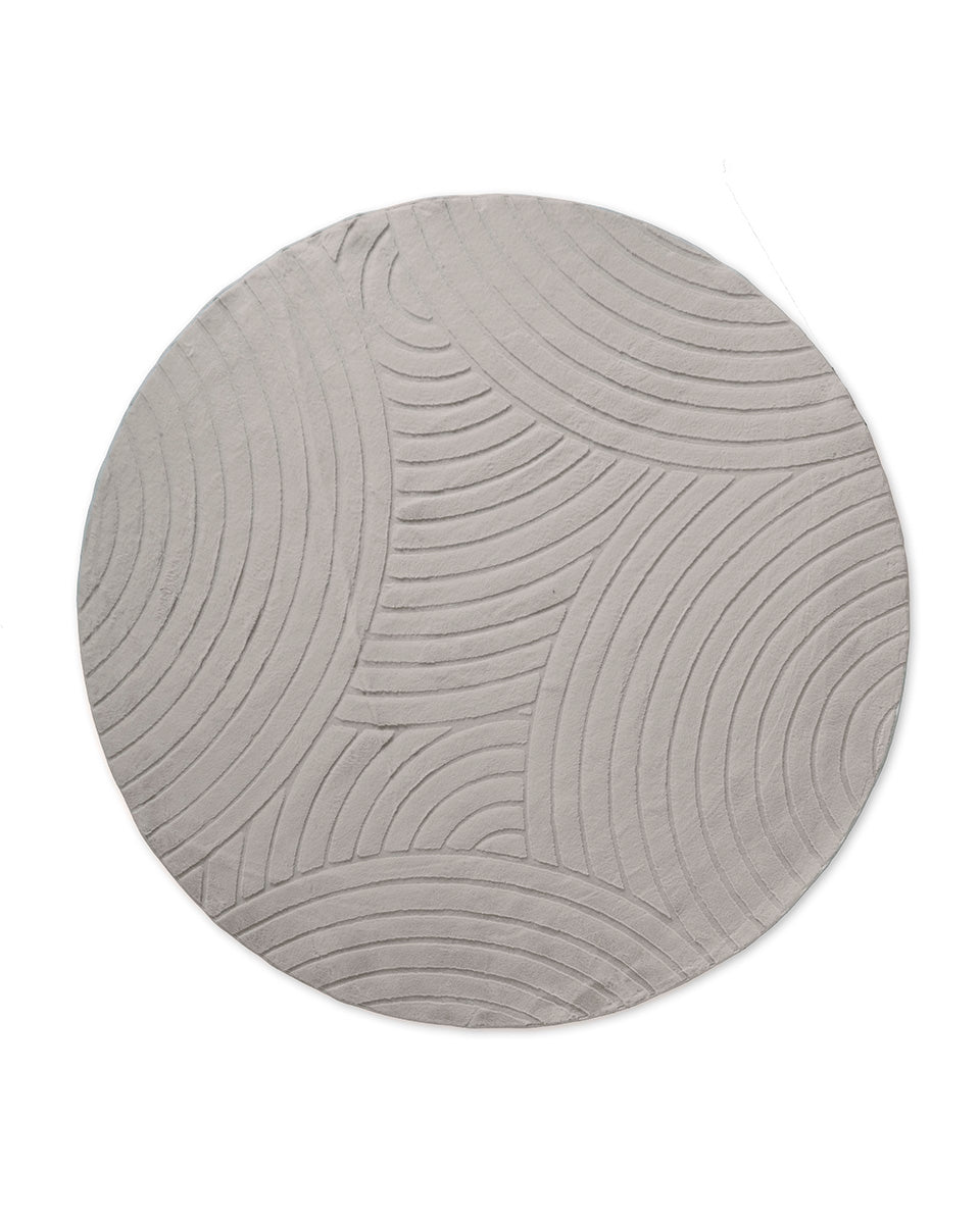 Rond Japandi Vloerkleed - Ovara Zenith Taupe