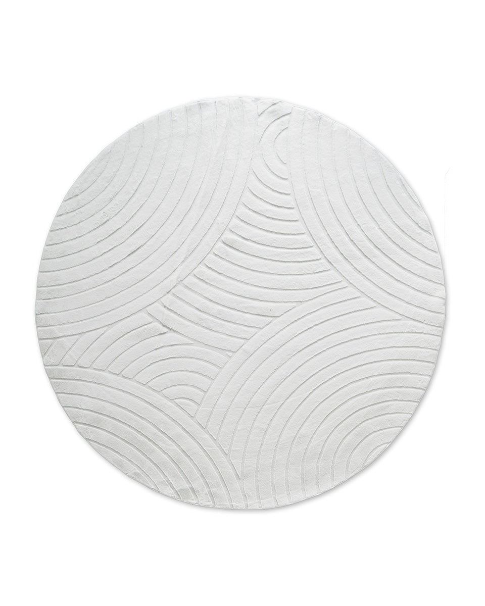 Rond Japandi Vloerkleed - Ovara Zenith Gebroken Wit