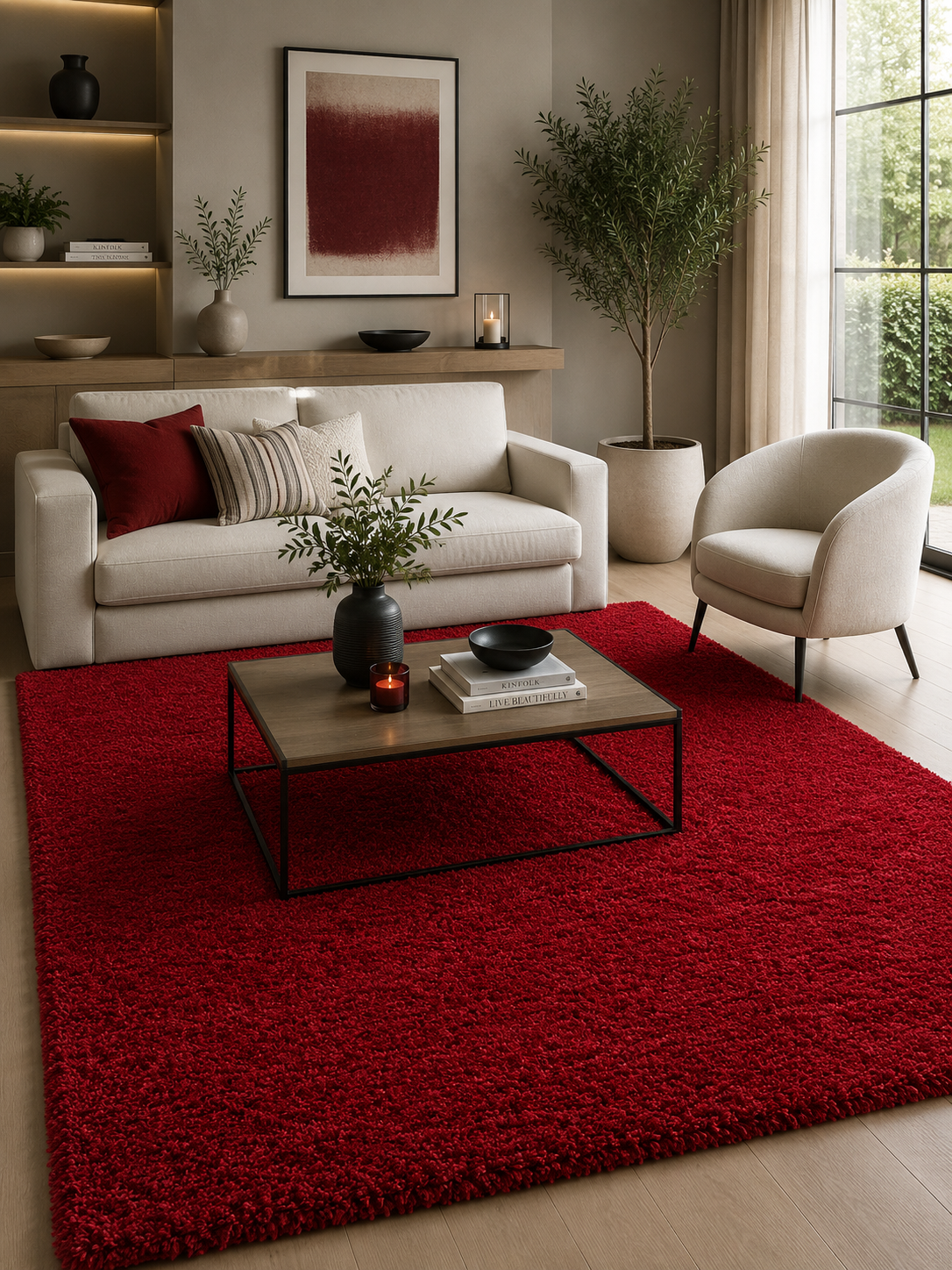 Shaggy Hoogpolig Vloerkleed - LIFE 1500 RED