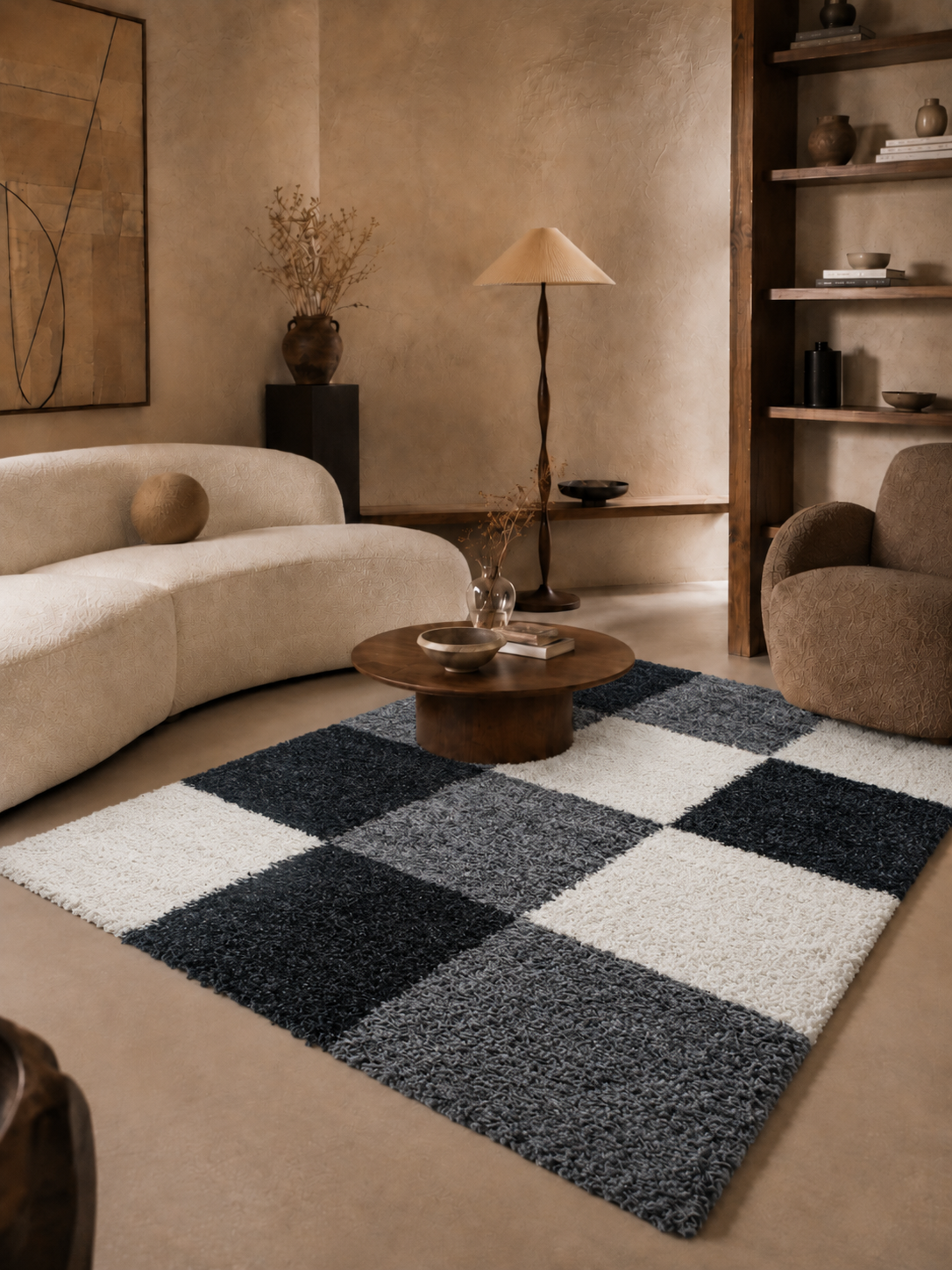 Shaggy Hoogpolig Vloerkleed - LIFE 1501 BLACK