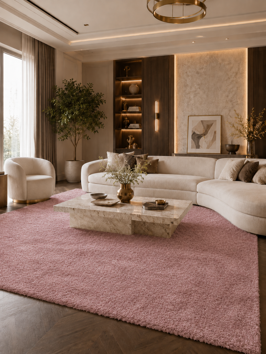 Hoogpolig Vloerkleed - FLUFFY 3500 ROSE