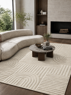 Japandi Vloerkleed Linea Curve Creme