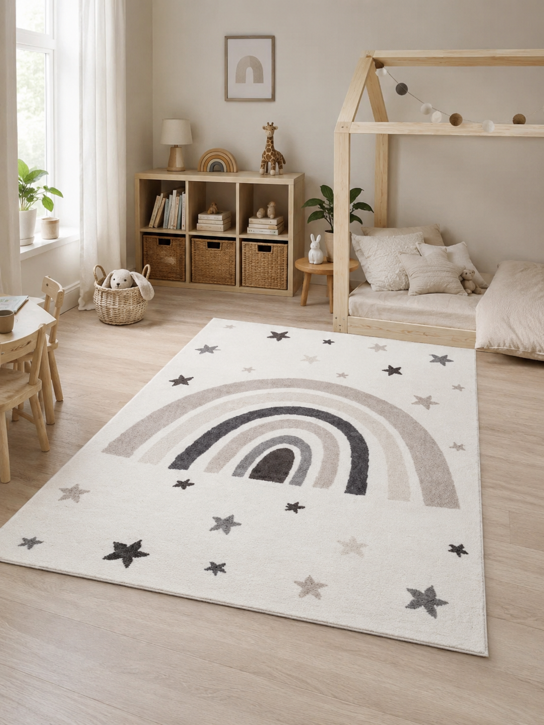 Kinder Vloerkleed - Rainbow Wit