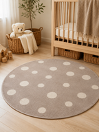 Kinderteppich - Rund Dotti Beige