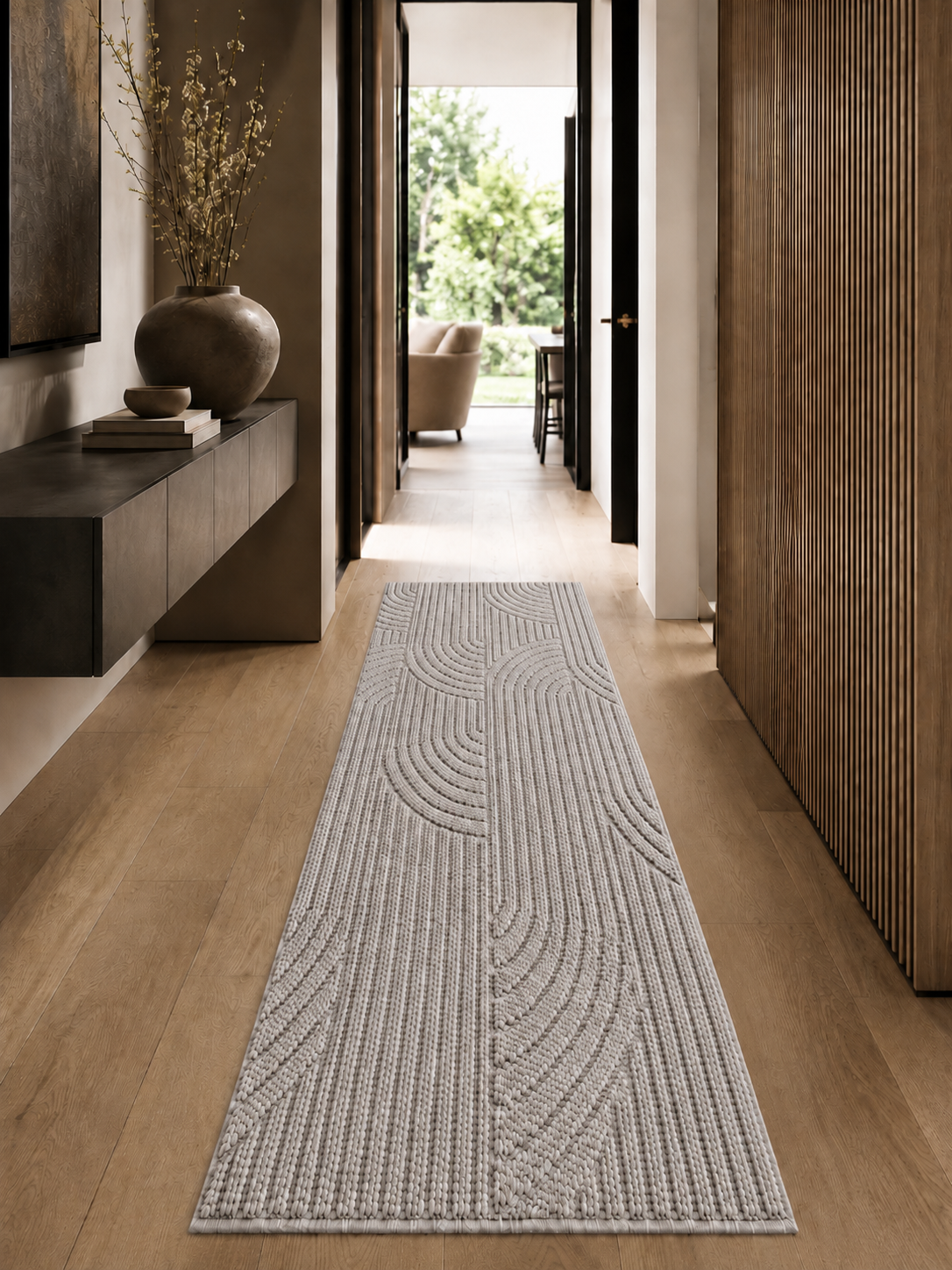 Loper Japandi Vloerkleed - HELIX 2201 SILVER