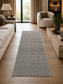 Loper Japandi Vloerkleed - HELIX 2202 SILVER