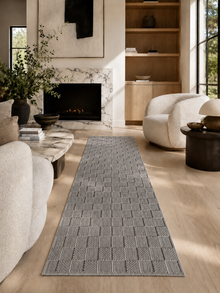 Loper Japandi Vloerkleed - HELIX 2203 SILVER
