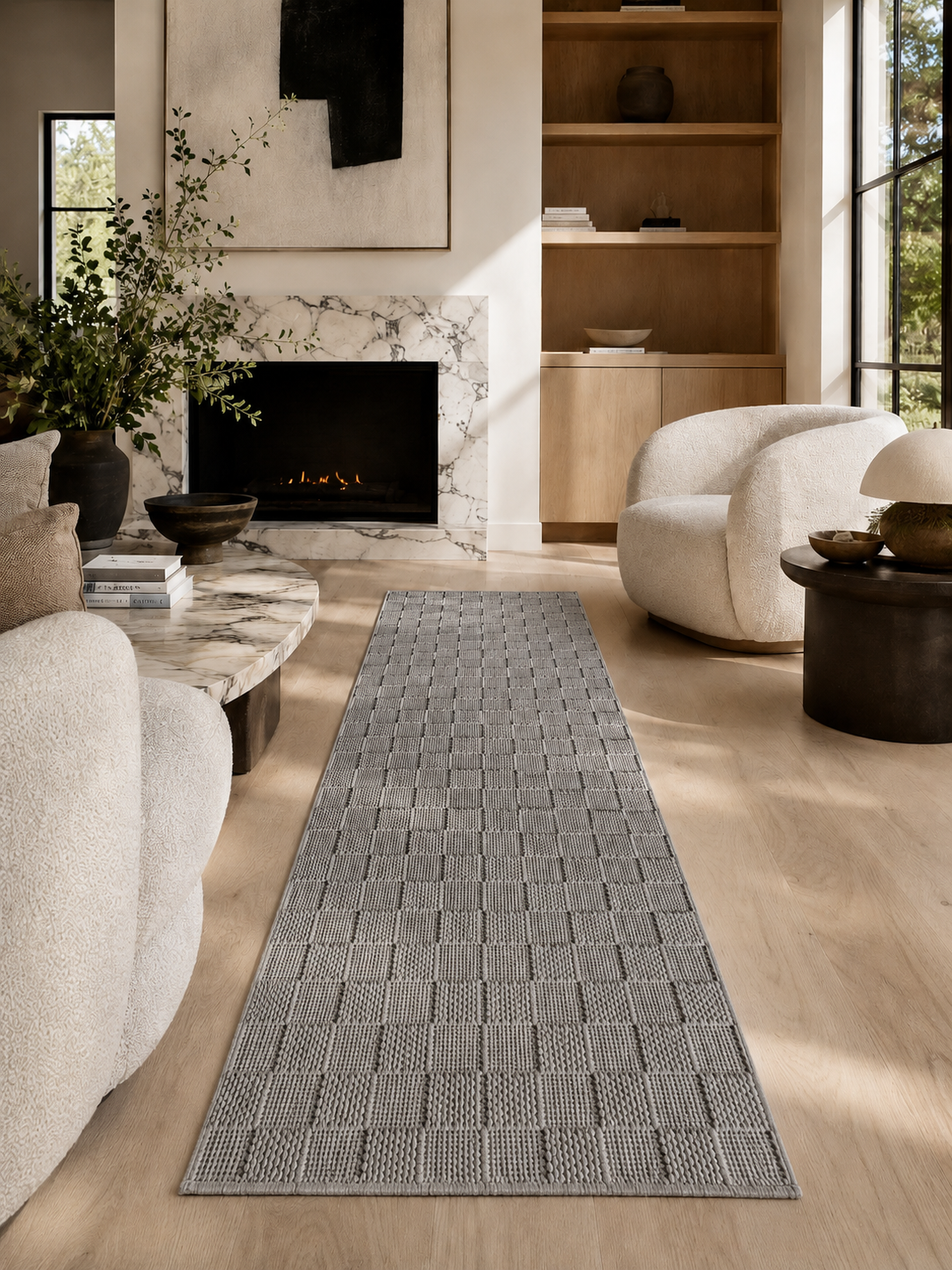 Loper Japandi Vloerkleed - HELIX 2203 SILVER