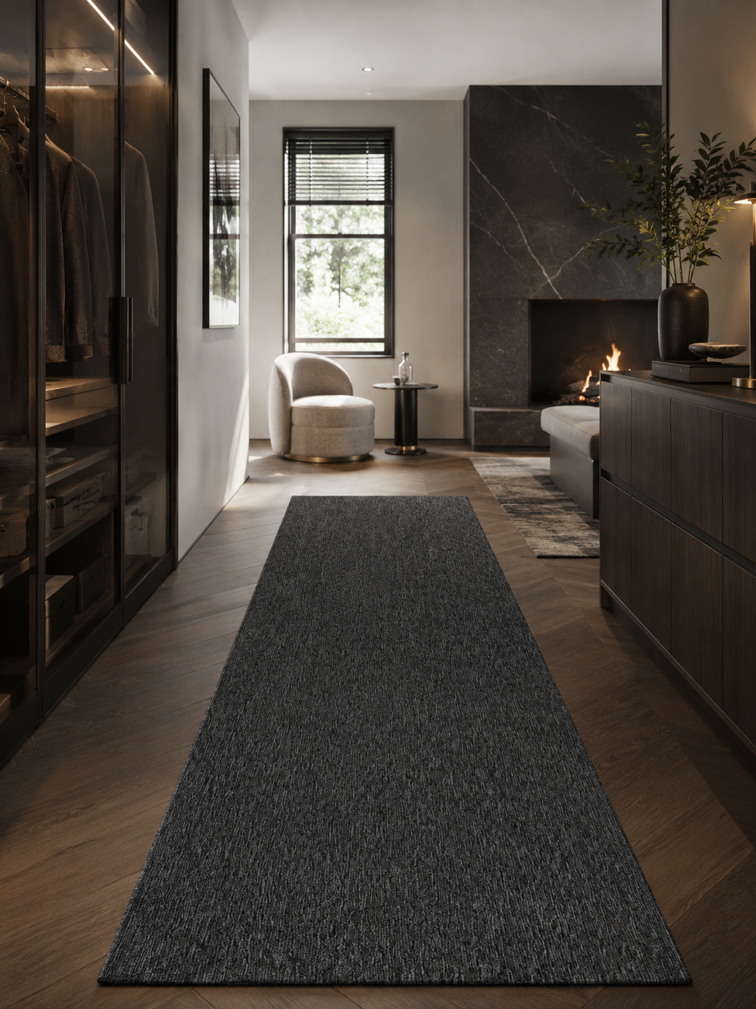 Loper Modern Vloerkleed - NIZZA 1800 ANTHRAZIT