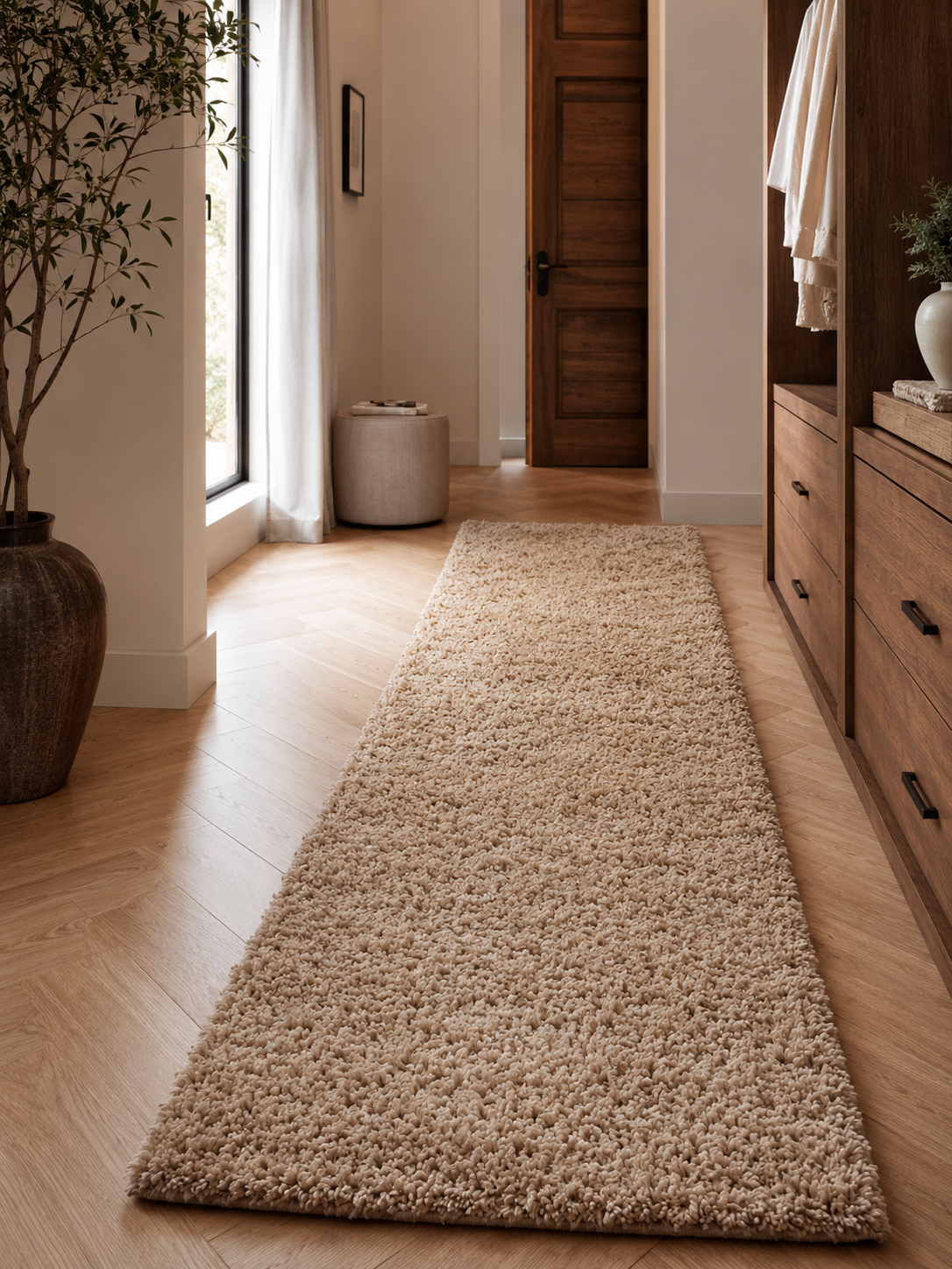 Loper Shaggy Hoogpolig Vloerkleed - LIFE 1500 BEIGE
