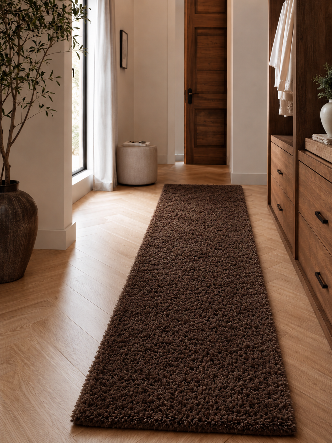 Loper Shaggy Hoogpolig Vloerkleed - LIFE 1500 BROWN
