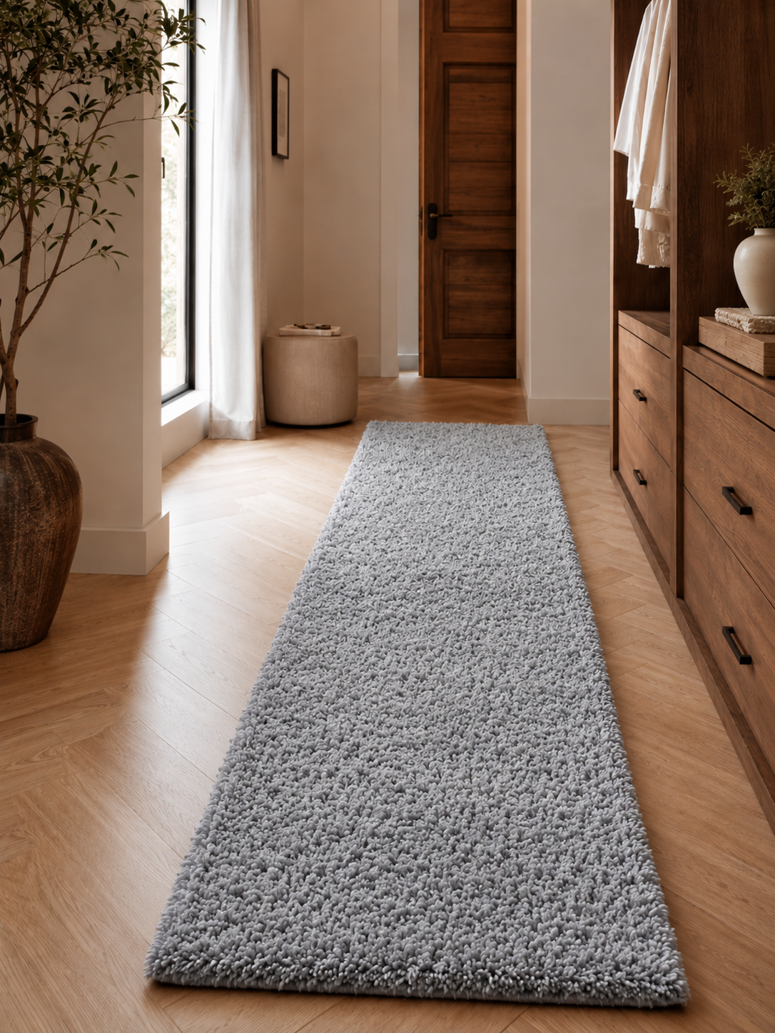 Loper Shaggy Hoogpolig Vloerkleed - LIFE 1500 LIGHTGREY