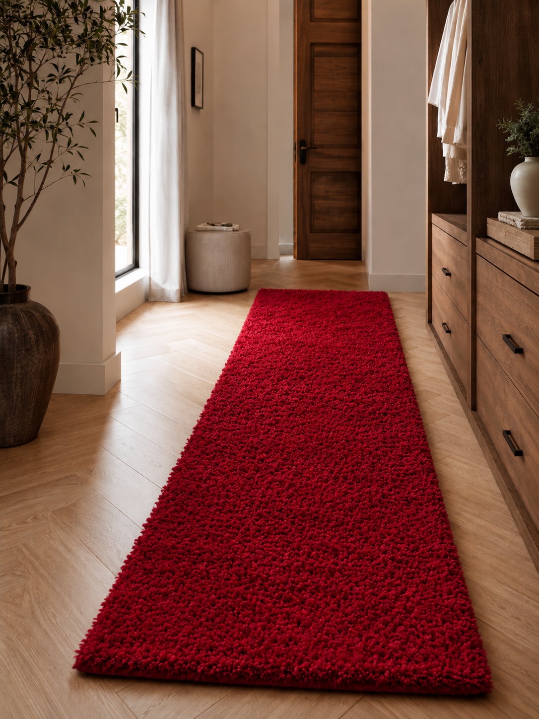 Loper Shaggy Hoogpolig Vloerkleed - LIFE 1500 RED
