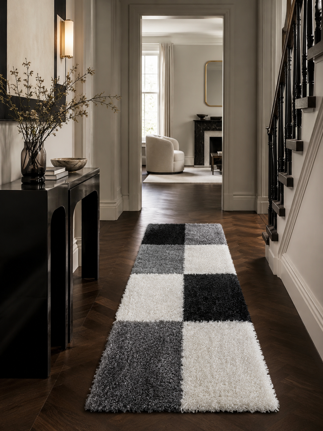 Loper Shaggy Hoogpolig Vloerkleed - LIFE 1501 BLACK