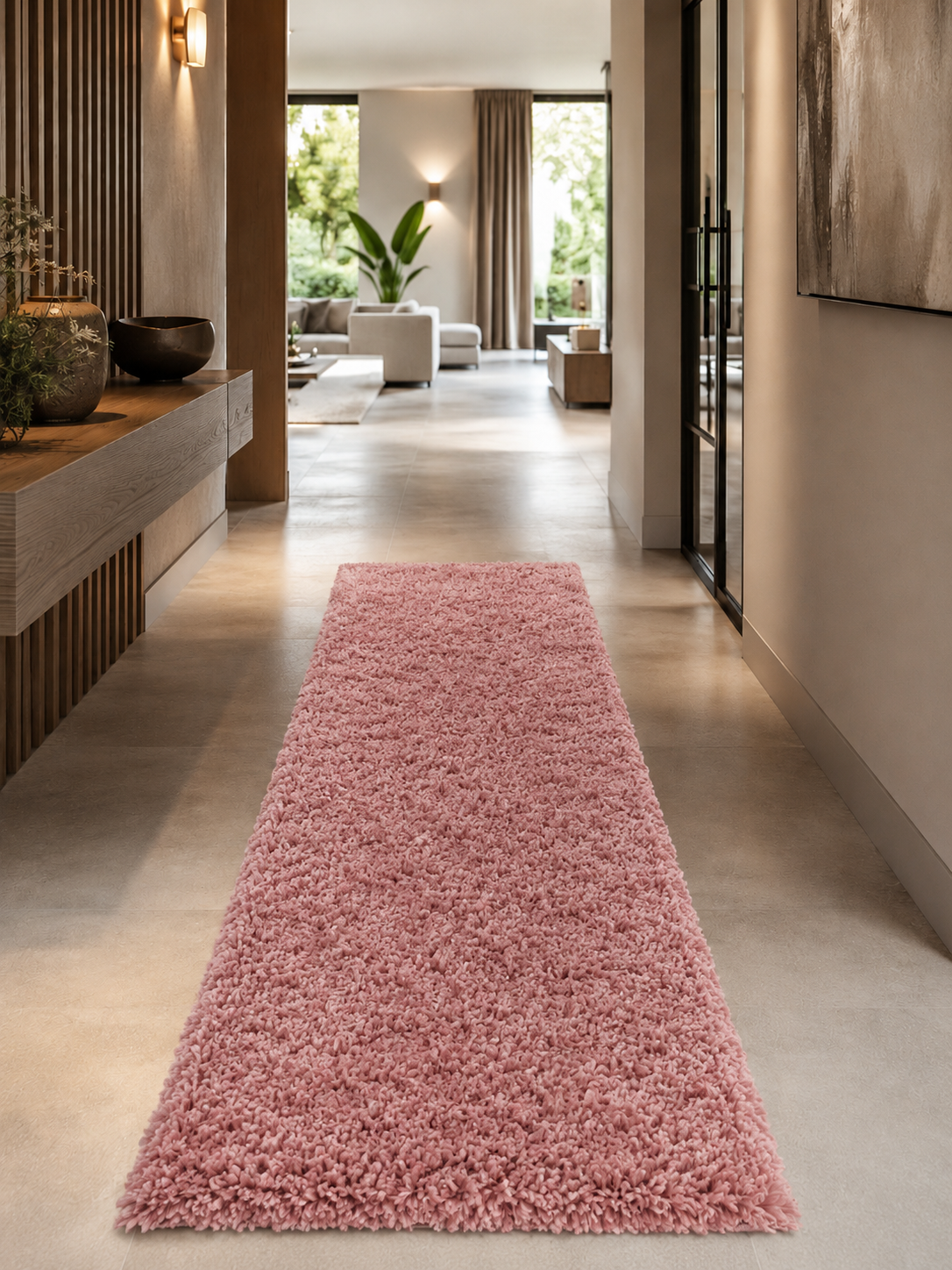 Loper Shaggy Hoogpolig Vloerkleed - SYDNEY 3000 ROSE