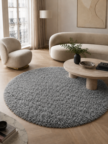 Rond Hoogpolig Vloerkleed - FLUFFY 3500 LIGHTGREY