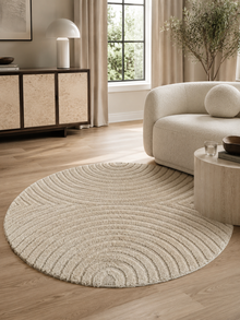 Rond Japandi Vloerkleed - ART 1122 BEIGE