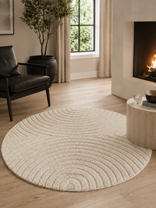 Rond Japandi Vloerkleed - ART 1122 CREAM