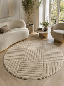 Rond Japandi Vloerkleed - ART 1123 BEIGE