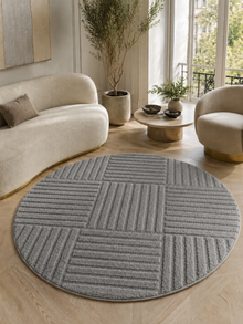 Rond Japandi Vloerkleed - ART 1123 SILVER