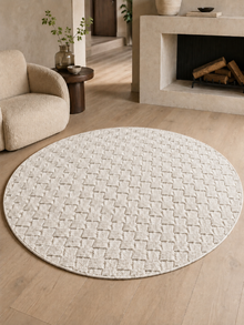 Rond Japandi Vloerkleed - HELIX 2203 CREAM