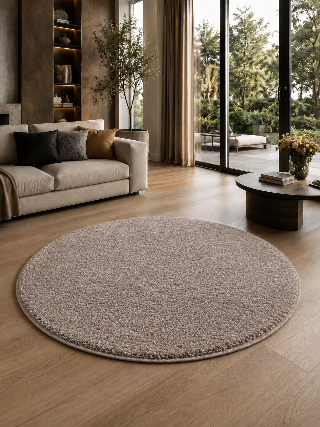 Rond Modern Vloerkleed - ATA 7000 BEIGE