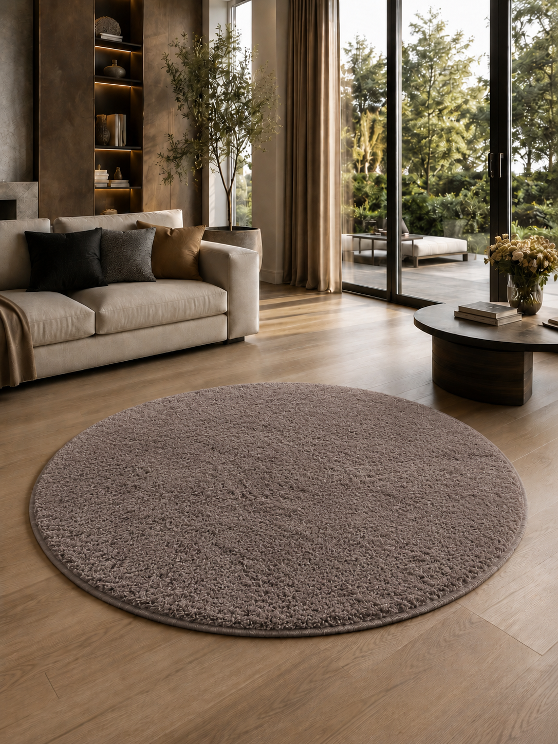 Rond Modern Vloerkleed - ATA 7000 MOCCA