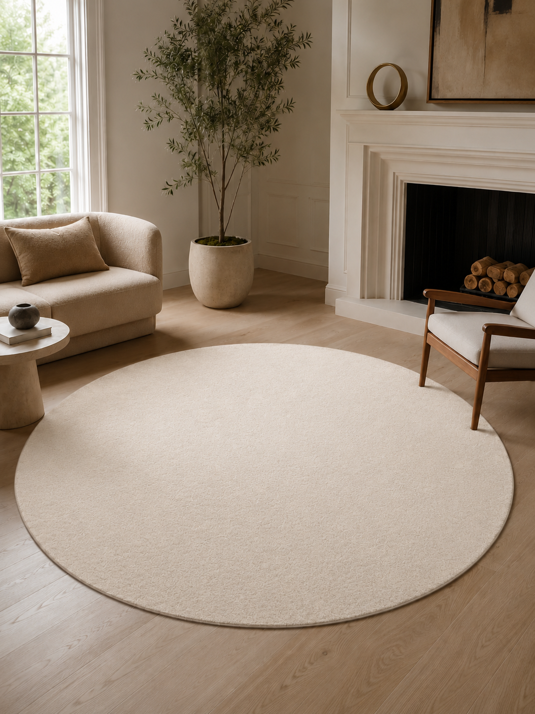 Rond Modern Vloerkleed - JOY 1400 CREAM
