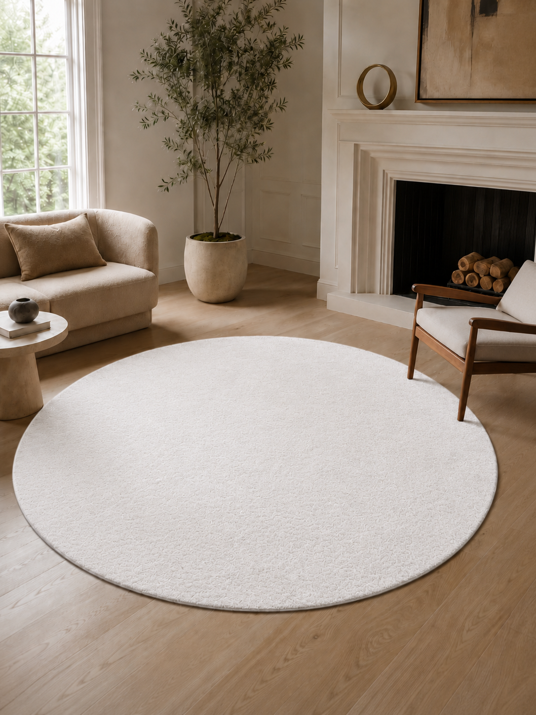 Rond Modern Vloerkleed - JOY 1400 WHITE