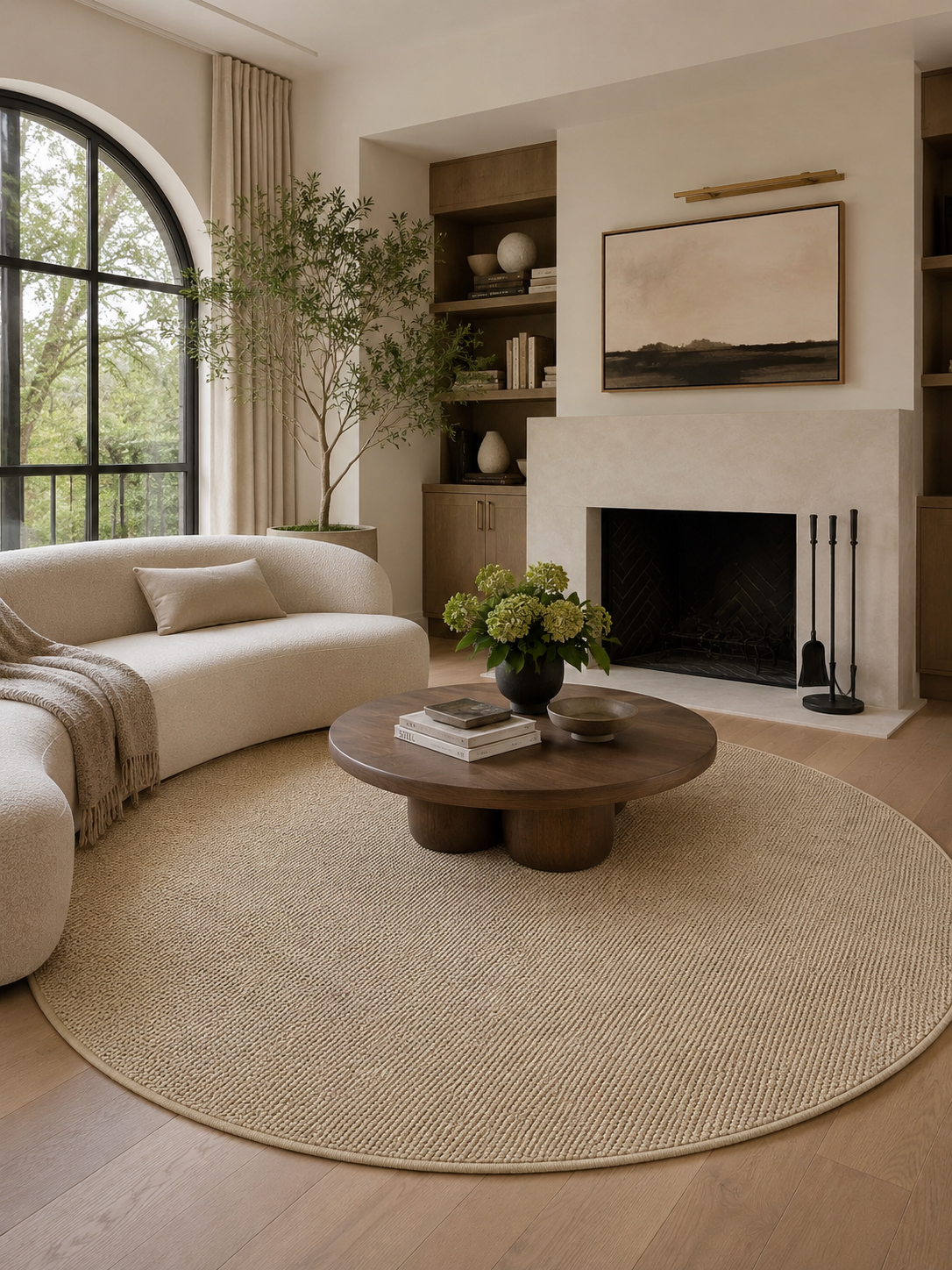 Rond Modern Vloerkleed - LOOM 4300 BEIGE