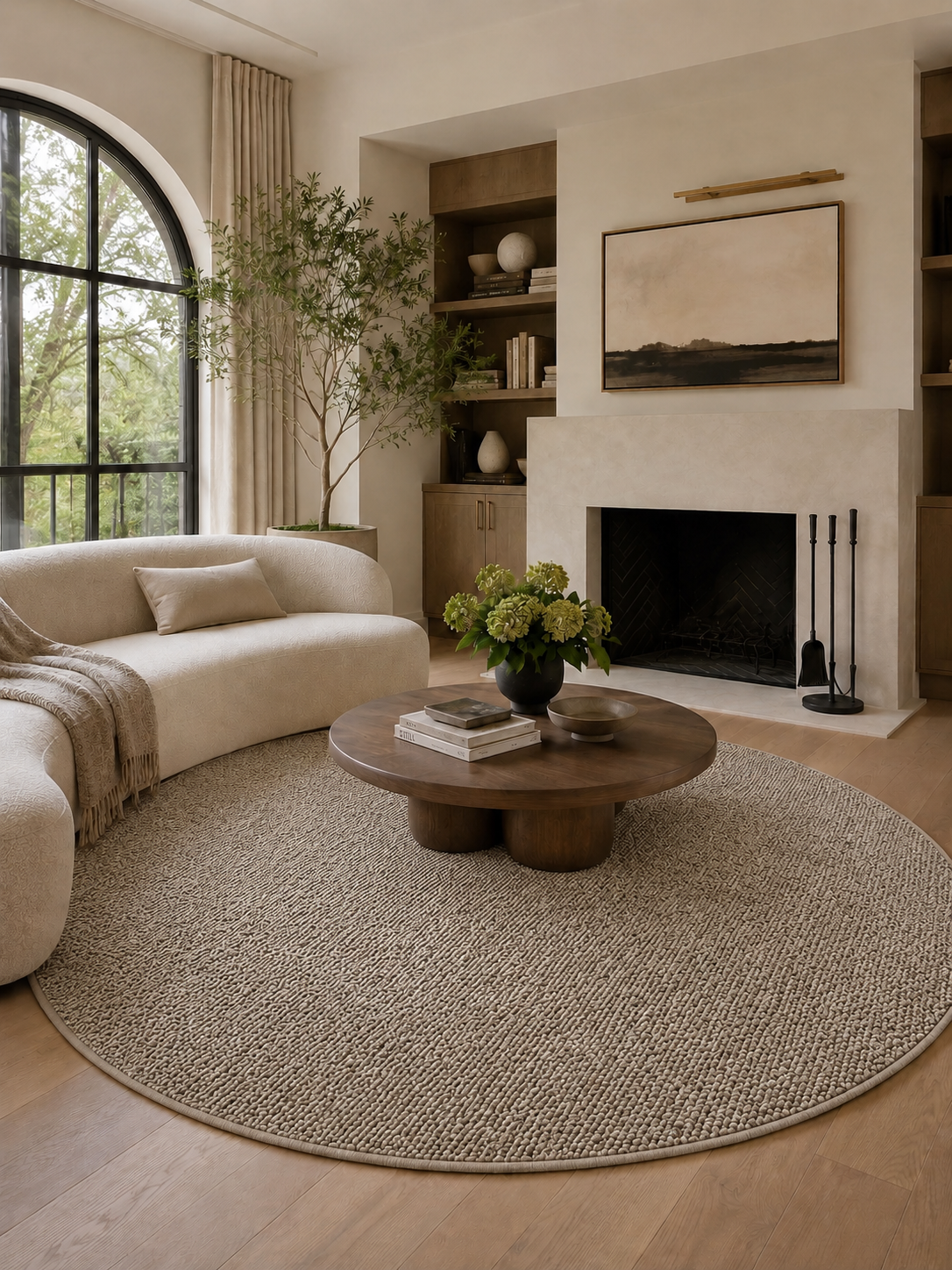 Rond Modern Vloerkleed - LOOM 4300 BROWN