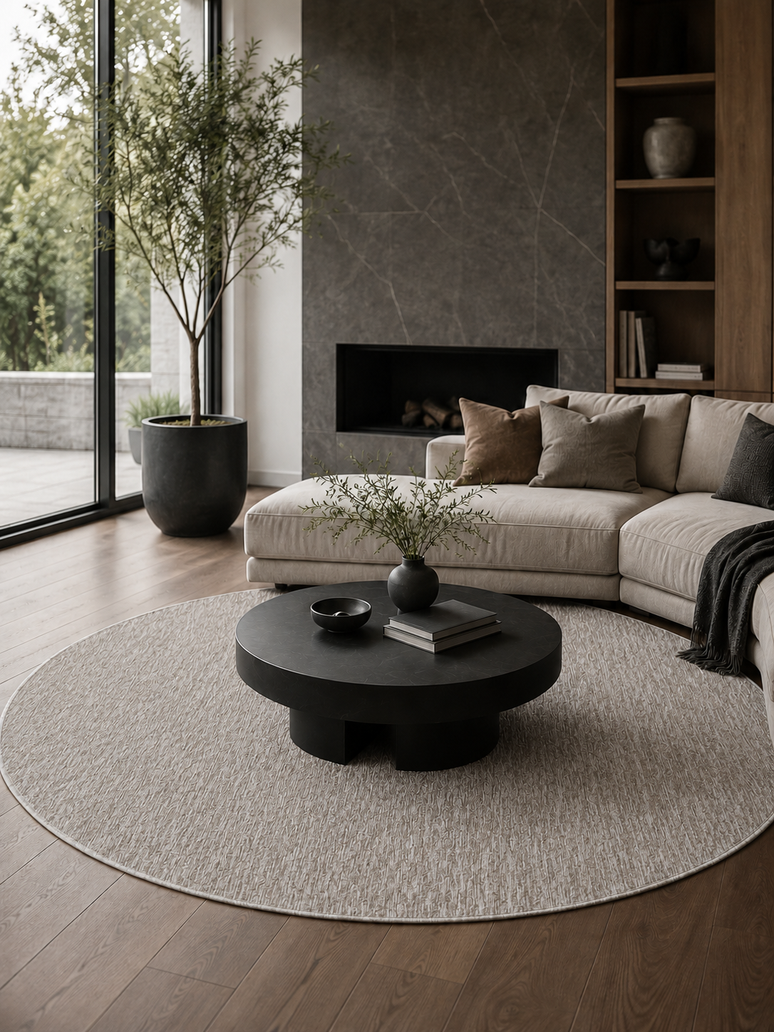 Rond Modern Vloerkleed - NIZZA 1800 BEIGE
