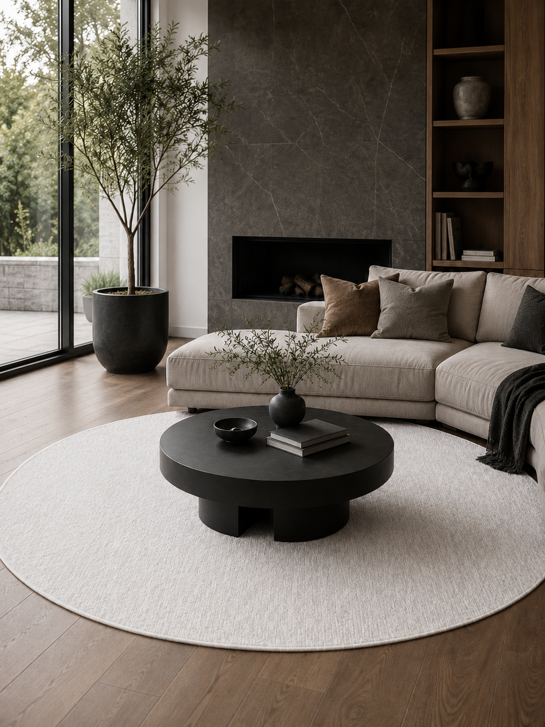 Rond Modern Vloerkleed - NIZZA 1800 CREAM