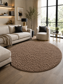 Rond Shaggy Hoogpolig Vloerkleed - LIFE 1500 BROWN