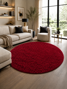 Rond Shaggy Hoogpolig Vloerkleed - LIFE 1500 RED