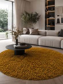 Rond Shaggy Hoogpolig Vloerkleed - SYDNEY 3000 GOLD