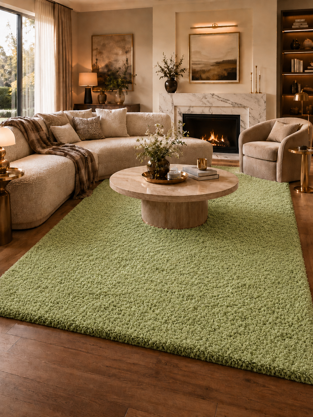 Shaggy Hoogpolig Vloerkleed - LIFE 1500 GREEN