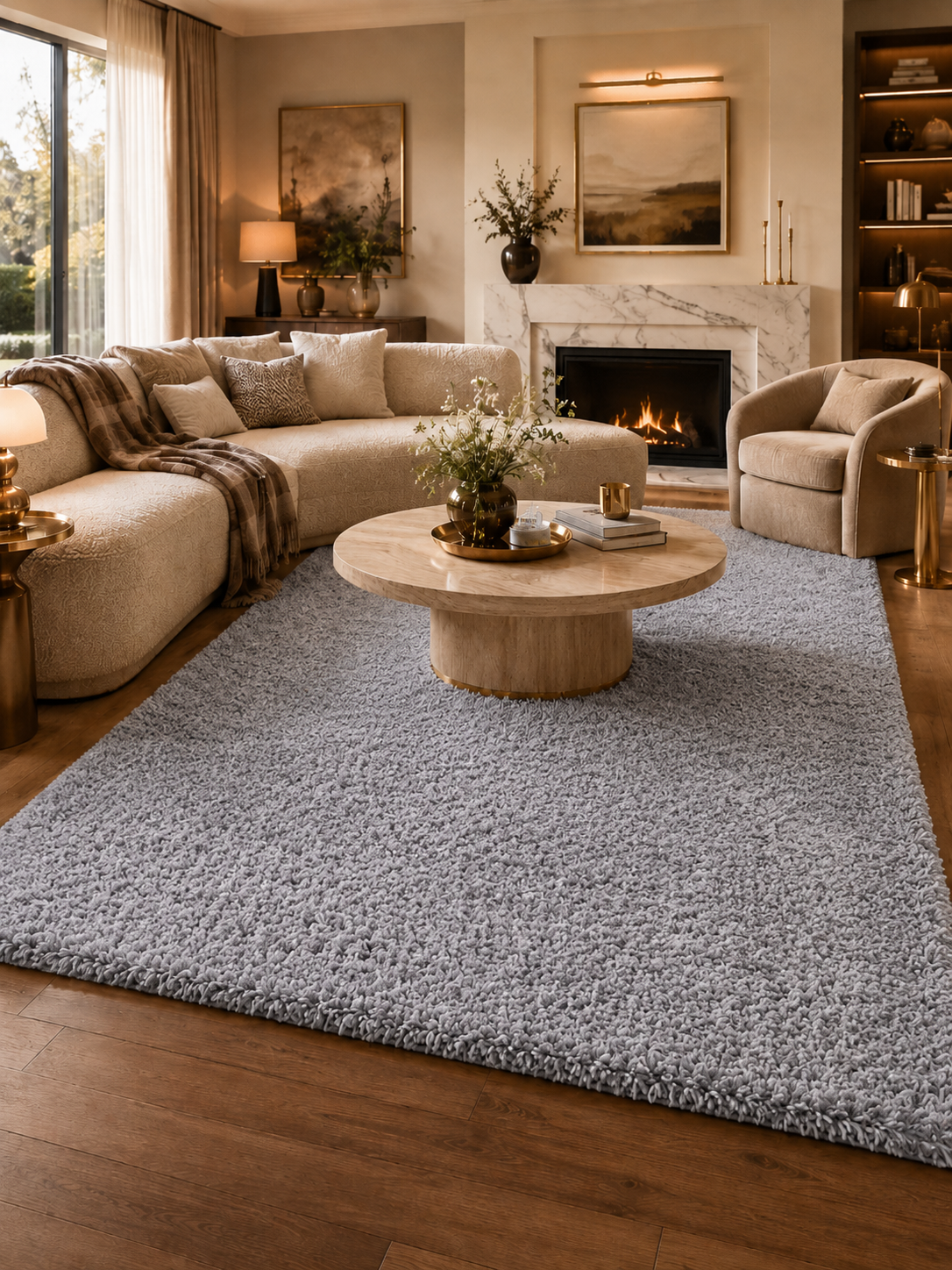 Shaggy Hoogpolig Vloerkleed - LIFE 1500 LIGHTGREY