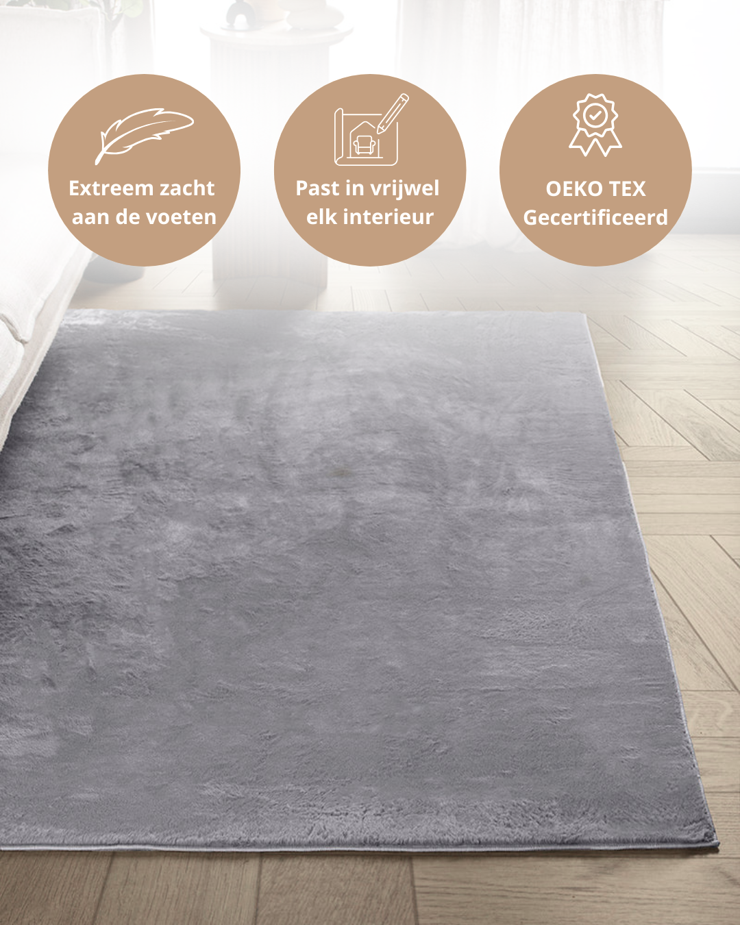 Japandi Vloerkleed - Terra Plano Grijs