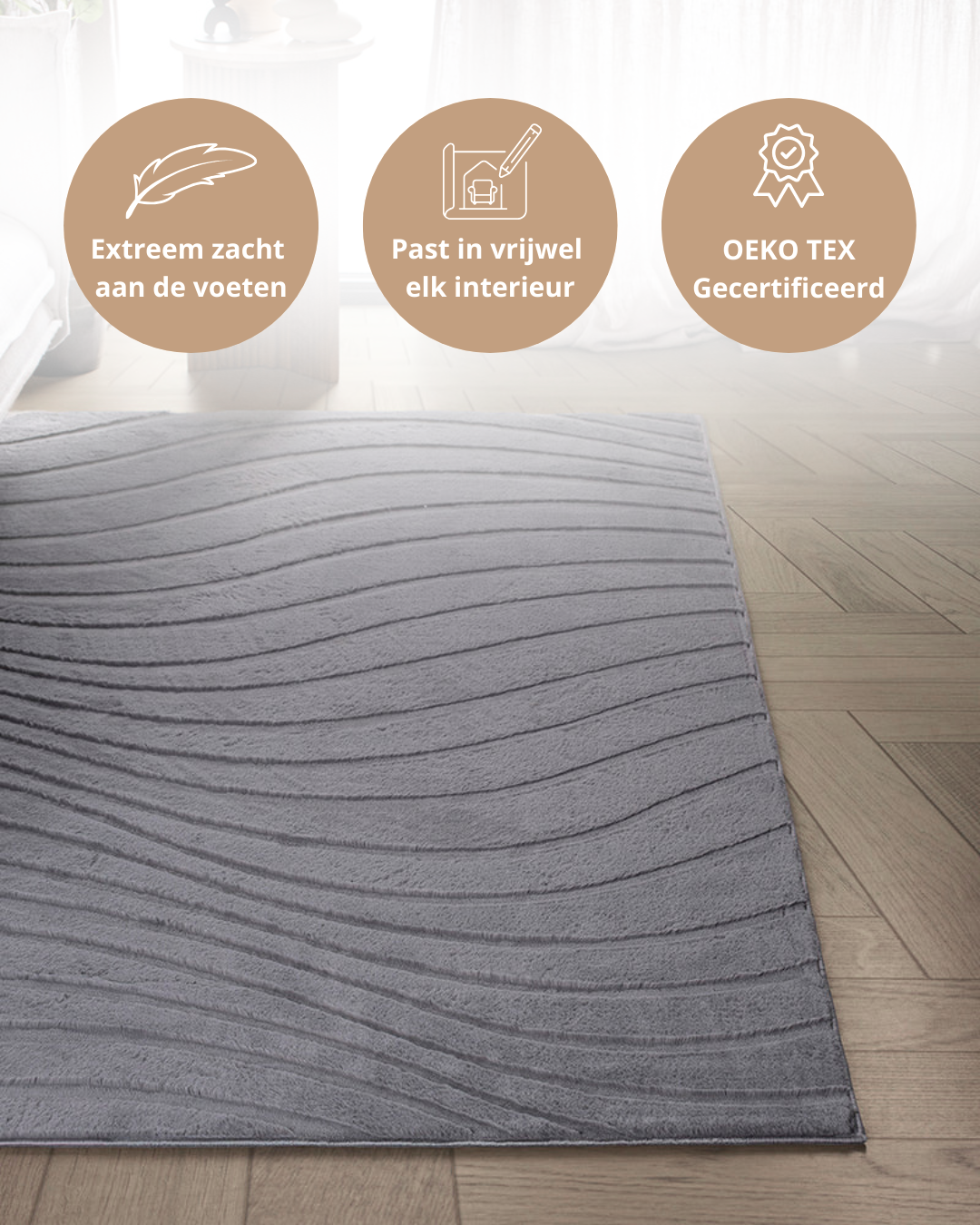 Japandi Vloerkleed - Terra Maris Grijs